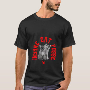 Camiseta Mulheres Insanas Gato Posse Gato Assustador Veste