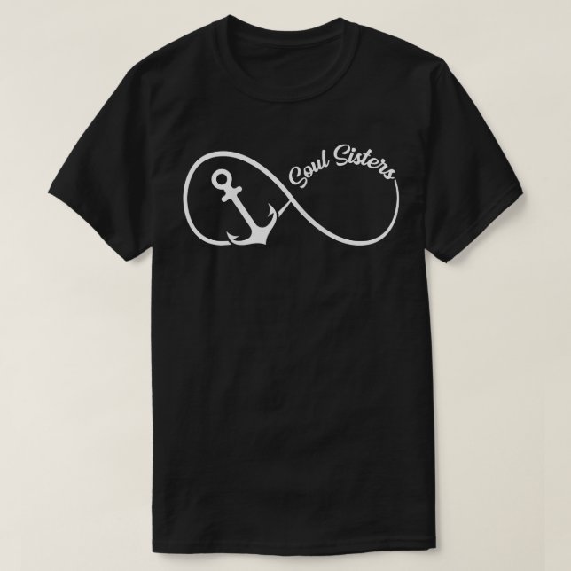 Camiseta Mulheres Irmãs Almas Ancorar Infinito Sinal 1 BFF  (Frente do Design)