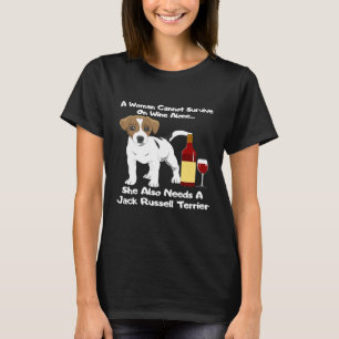 Camiseta Mulheres Jack Russell Terrier Parson Russell Wine