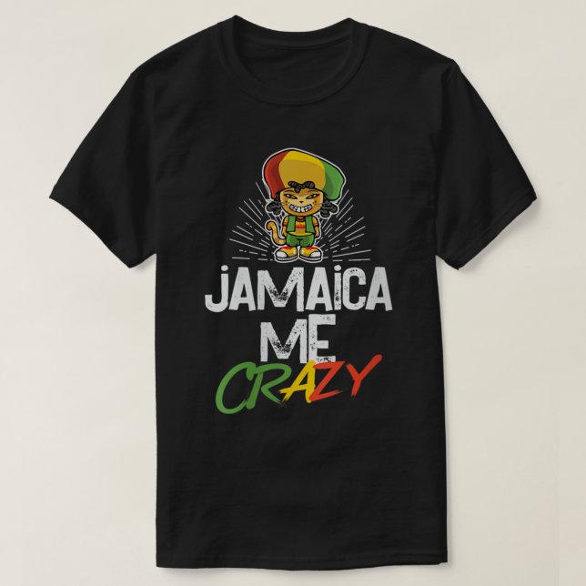 Camiseta Mulheres Jamaica Me Reggae Jamaicano Louco Engraça (Frente do Design)