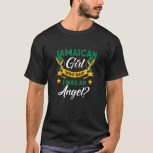 Camiseta Mulheres Jamaicana Menina Eu Era Um Anjo Raízes Ja