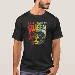 Camiseta Mulheres Janeiro Passageiro Mulheres Negros Rainha