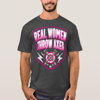 Camiseta Mulheres Jogam Eixos Engraçados Ax Thrower Jogando