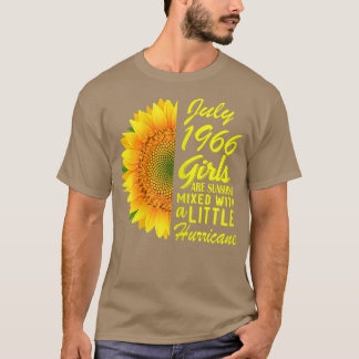 Camiseta Mulheres Julho Meninas 1966 Girassol 56º Aniversár