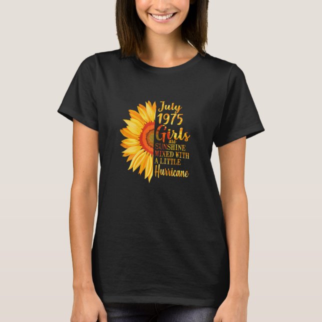 Camiseta Mulheres Julho Meninas 1975 47º Aniversário 47 Ano (Frente)