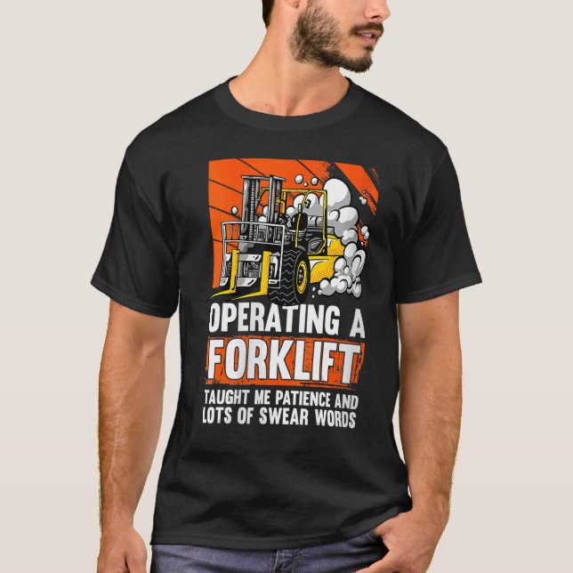 Camiseta Mulheres juram palavras do Forklifter Warehouse Fo (Frente)
