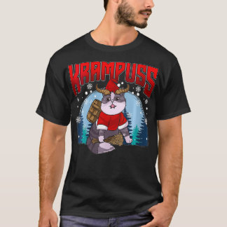Camiseta Mulheres Krampuss Funny Krampus Cat AntiChristmas