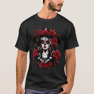 Camiseta Mulheres La Catrina Dia De Los Muertos Latina Cinc