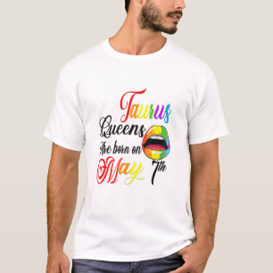 Camiseta Mulheres Lábios Arco-Íris Filas São Nasceres Em Ma