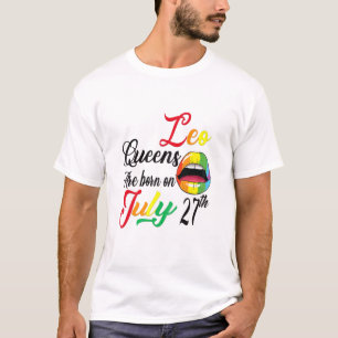 Camiseta Mulheres Lábios Arco-Íris Queens São Nasceres Em 2