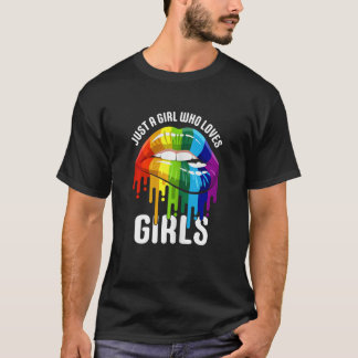 Camiseta Mulheres Lábios Pingando Arco-Íris LGBTQ APENAS UM
