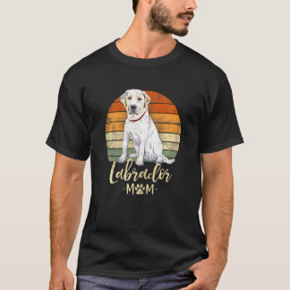 Camiseta Mulheres Labrador Mãe Retro Labrador Cachorro Retr
