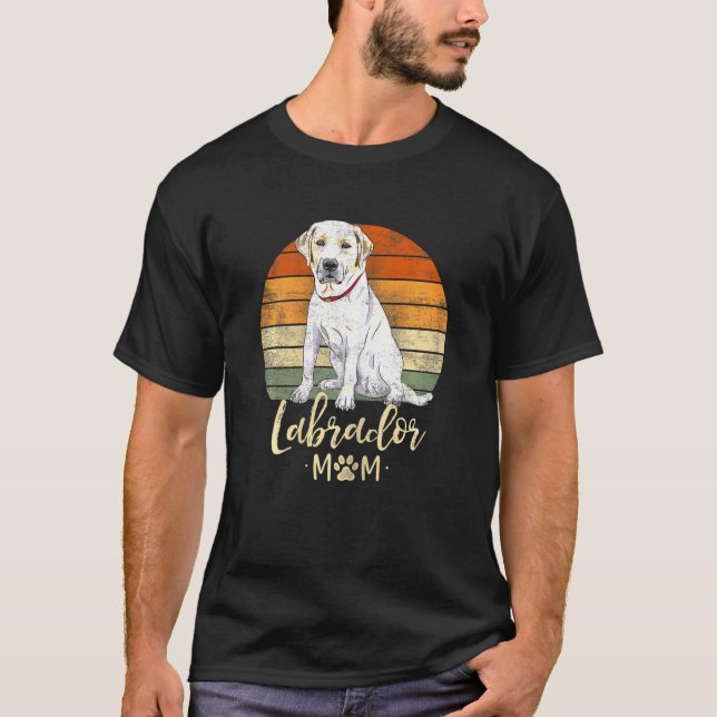 Camiseta Mulheres Labrador Mãe Retro Labrador Cachorro Retr (Frente)