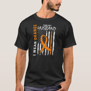 Camiseta Mulheres Laranja Para Meu Marido Esclerose Múltipl