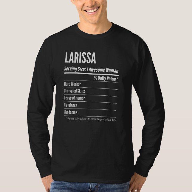 Camiseta Mulheres Larissa Fatos Nutricionais Servindo Cal d (Frente)