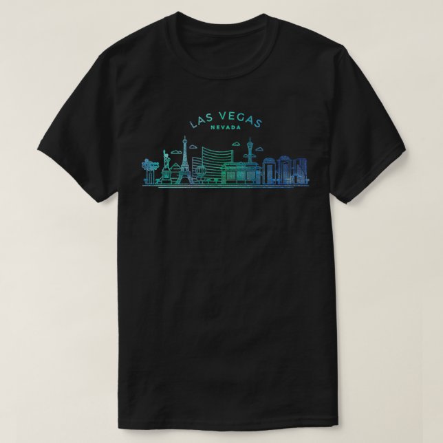 Camiseta Mulheres Las Vegas Skyline Cityscape City Metropol (Frente do Design)