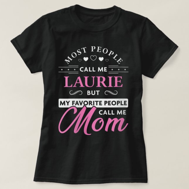 Camiseta Mulheres Laurie Nome Dif Personalizado Mãe V-Neck (Frente do Design)