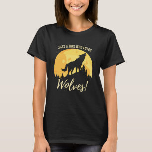 Camiseta Mulheres Legal Apenas Uma Menina Que Ama Lobos Men