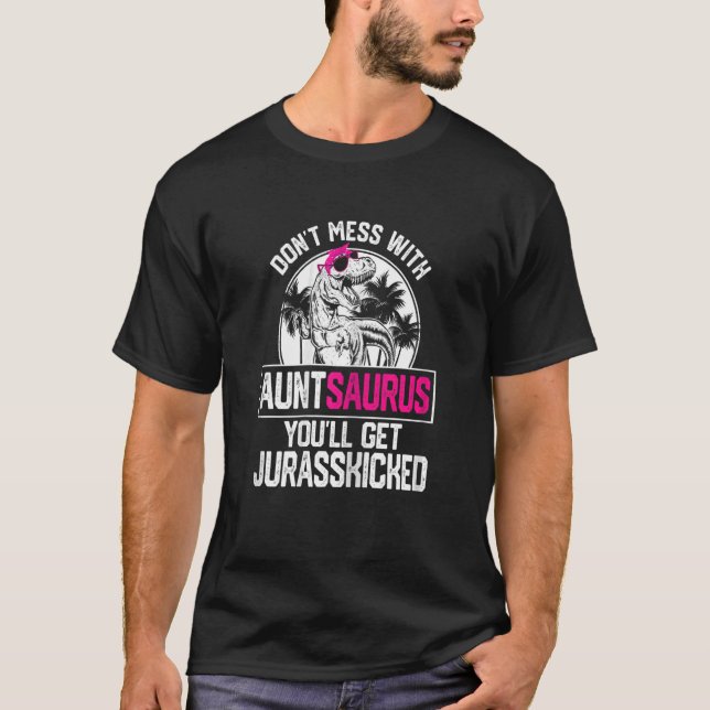 Camiseta Mulheres Legal Auntsaurus Dinossaur Rex Cute Madre (Frente)