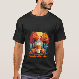 Camiseta Mulheres Legal Fofo Cores de Outono Vibes Abóbora 