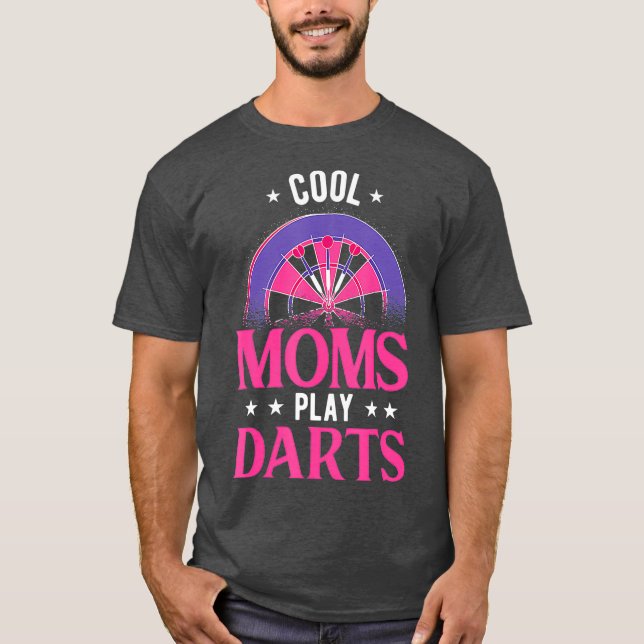 Camiseta Mulheres Legal Mães Jogam Dart Engraçado Dart Dart (Frente)