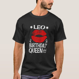 Camiseta Mulheres Leo Birthday Rainha Red Lippe