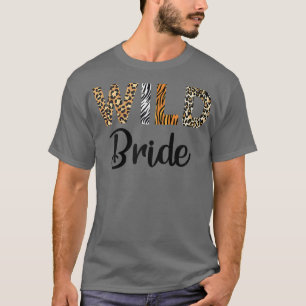 Camiseta Mulheres Leopard Wild Bride Bestie Bride Wedde Mat