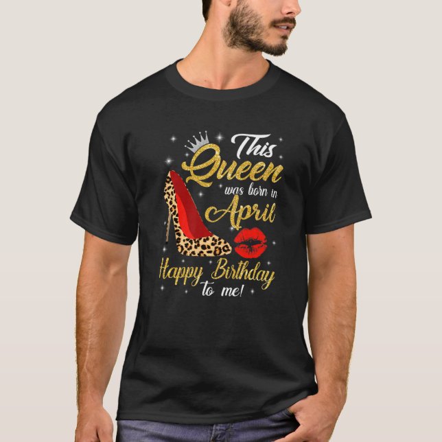 Camiseta Mulheres Leopardo Alto Salto Esta Rainha Foi Nasce (Frente)