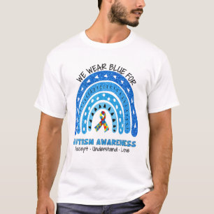 Camiseta Mulheres Leopardo Arco-Íris Vestimos Azul Para Au