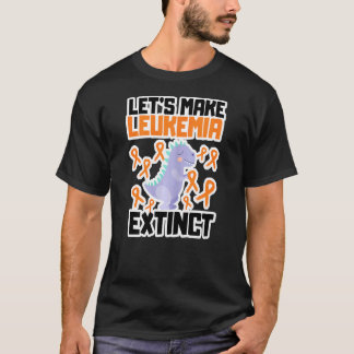 Camiseta Mulheres Leucemia Dinossauro Laranja Fita Hematolo