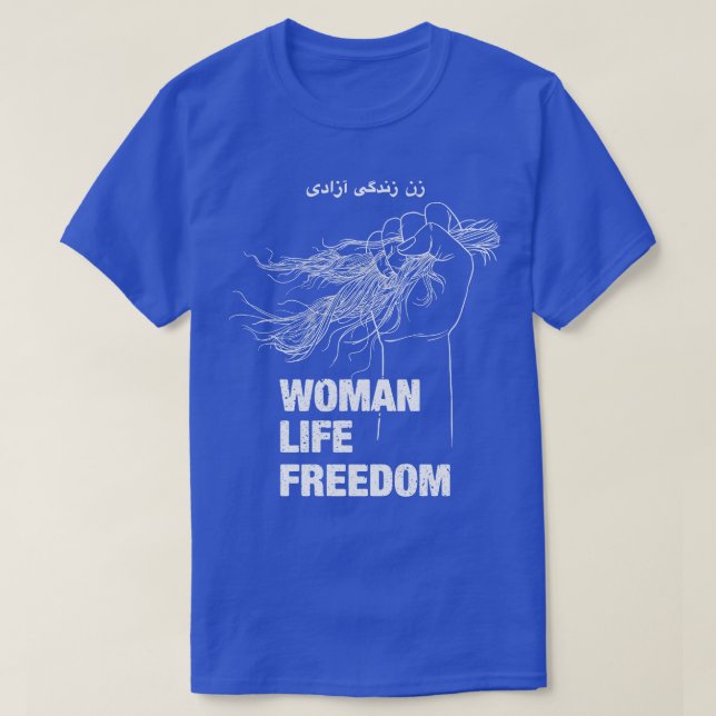 Camiseta Mulheres Liberdade de Vida Irã Direitos Humanos 1 (Frente do Design)