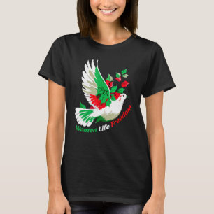 Camiseta Mulheres Liberdade Liberdade Farsa Apoio Irã Pombo