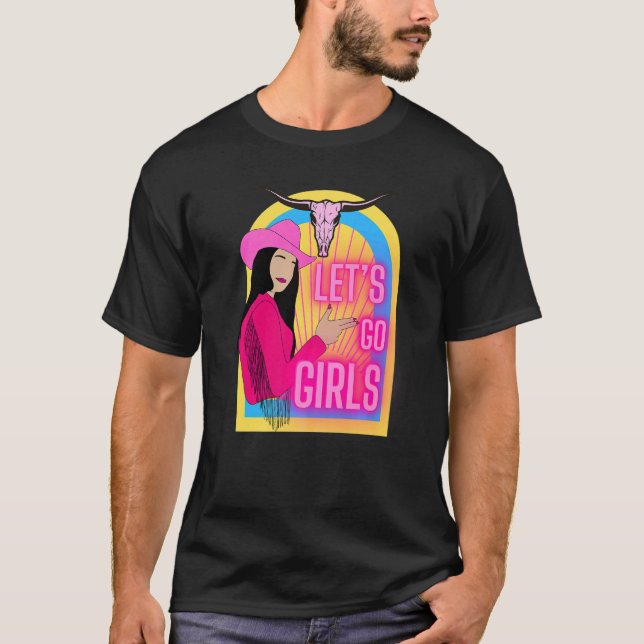 Camiseta Mulheres lindas vão a campo raparigas rodeio ocide (Frente)