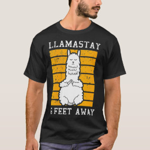 Camiseta Mulheres Llamastay A 6 Pés Distanciando Llam Engra