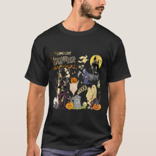 Camiseta Mulheres Longa Vida ao Halloween Gato Preto Bruxa