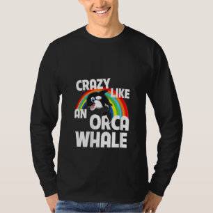 Camiseta Mulheres Loucas Como Uma Baleia Orca Observando Ba