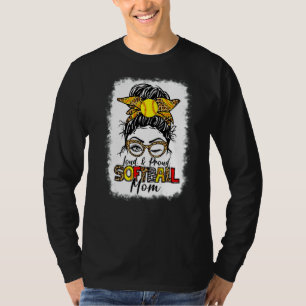 Camiseta Mulheres Loucas e Orgulhosas Softball Mãe Mensagem