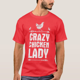 Camiseta Mulheres Loucas Galinhas Dama Engraçada Fazenda do