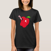 Camiseta Mulheres Maçã com Minhoca