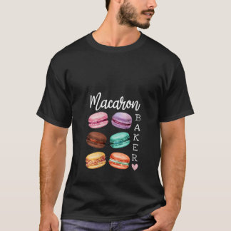 Camiseta Mulheres Macaron Baker Um Sobremesa de doces franc