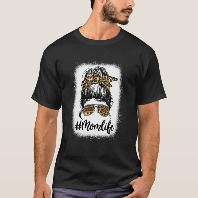 Camiseta Mulheres Mãe A Vida Sangrou A Mãe A Vida Leopardo  (Frente)