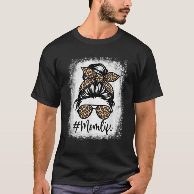 Camiseta Mulheres Mãe A Vida Sangrou A Mãe A Vida Leopardo  (Frente)