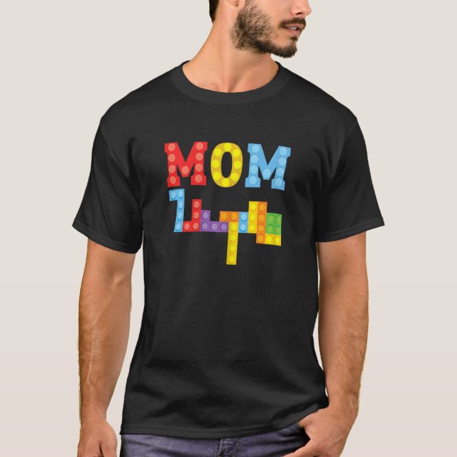 Camiseta Mulheres Mãe Construtora Mãe Blocos de Construção  (Frente)