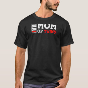 Camiseta Mulheres Mãe De Gêmeos Vazios De Baterias Mãe S Da