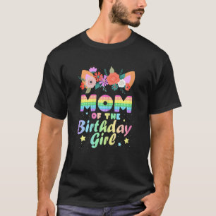 Camiseta Mulheres Mãe Do Aniversário Da Menina Unicórnio Má
