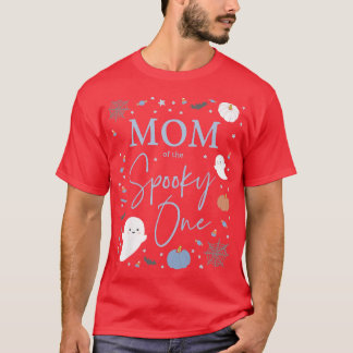 Camiseta Mulheres Mãe do Spooky One First Birthday Blue B