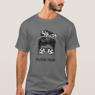Camiseta Mulheres Mãe Heifer Vaca Farmadora Mãe Mensagem Bu