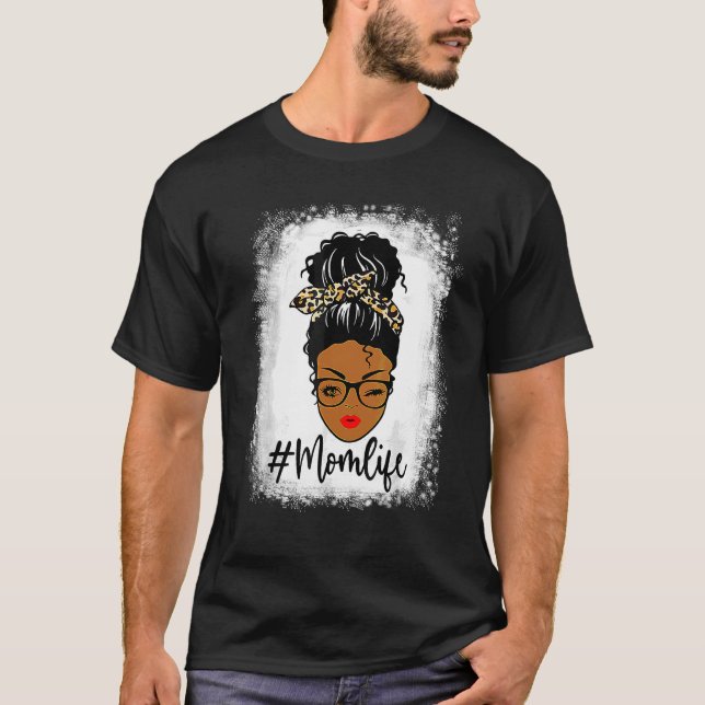 Camiseta Mulheres Mãe Vida Sangrada Engraçado Mãe Vida Leop (Frente)
