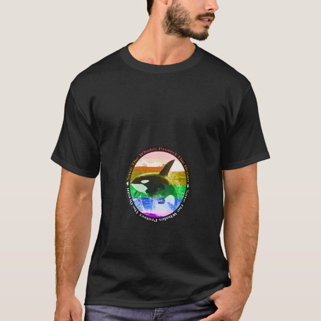 Camiseta Mulheres Mães Ativistas do Rainbow Orca Killer Ear (Frente)