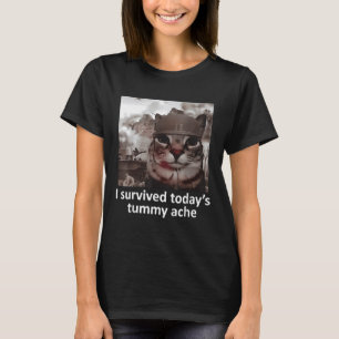 Camiseta Mulheres Mães Sobrevivi ao Tummy Ache Groovy de ho